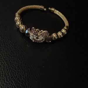Purple bunny beaded bracelet- brand new